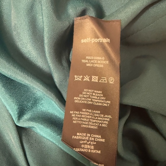 self portrait TEAL LACE BODICE MIDI DRESS - Picture 14 of 16